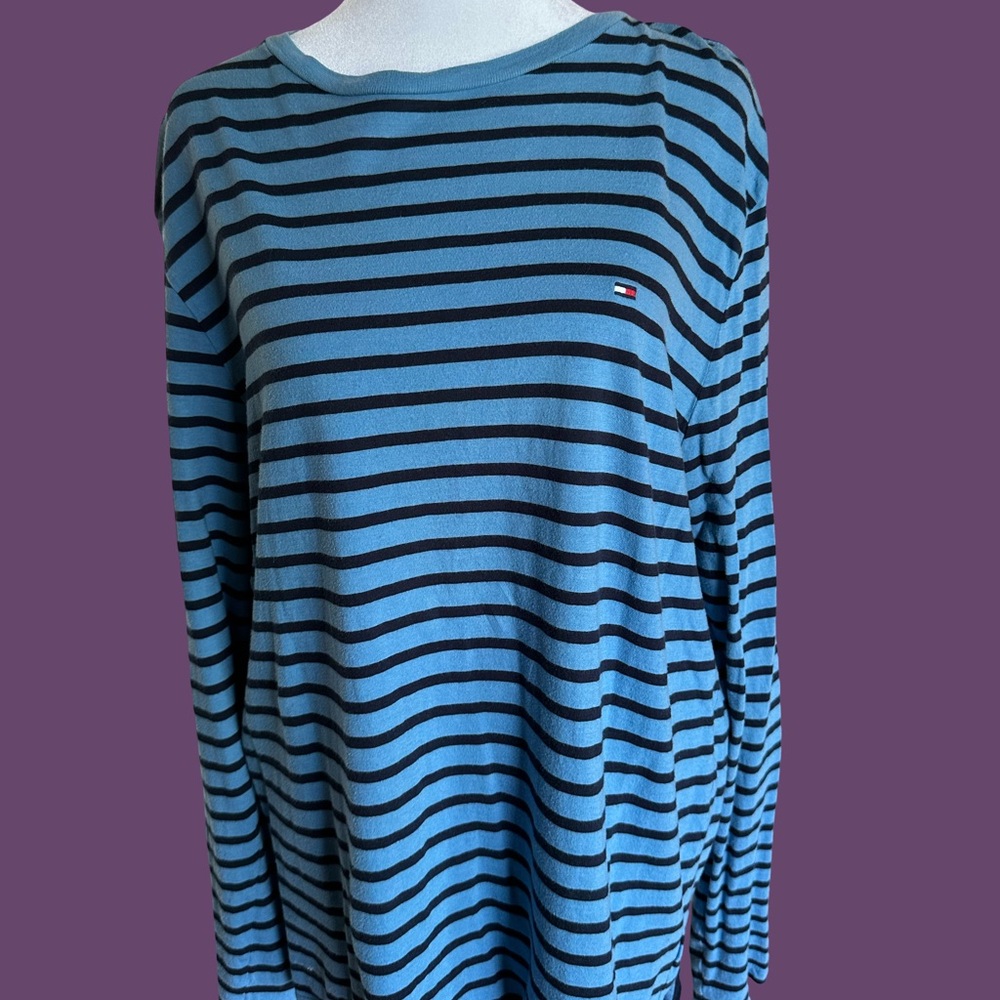 Tommy Hilfiger blue striped long sleeve with logo